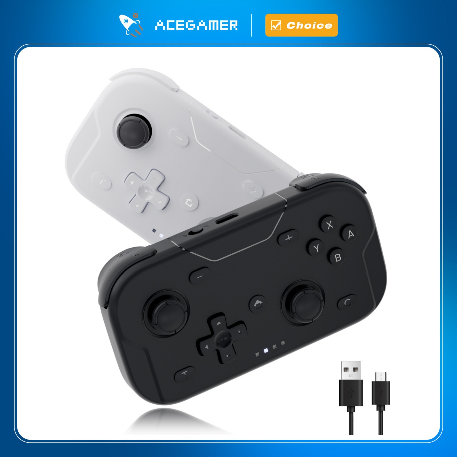 Gaming Console For Phone - Kontroler kieszonkowy AceGamer, przenośny joystick Halla,