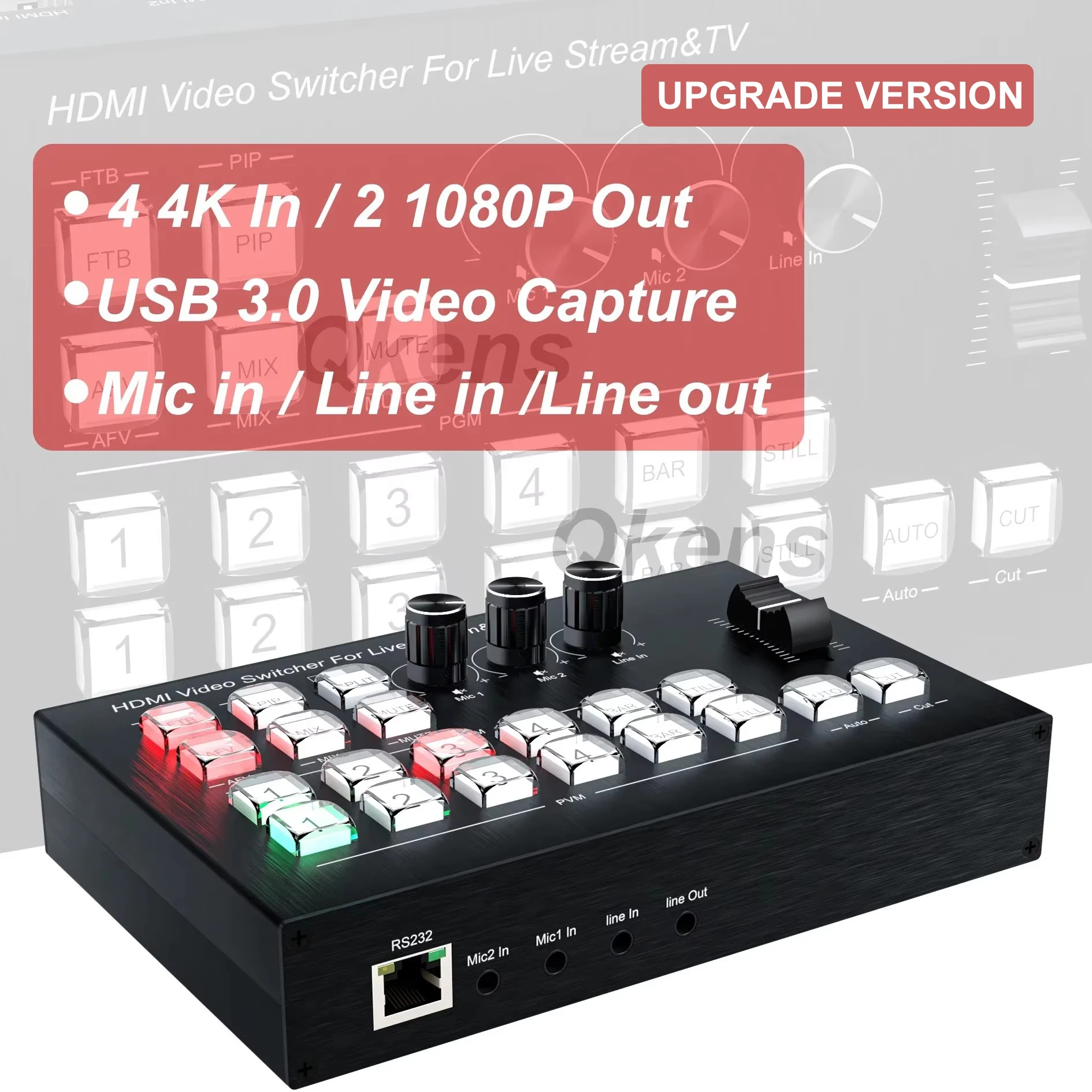 Gaming Console All In One - 4K 4-kanałowy przełącznik wideo HDMI z