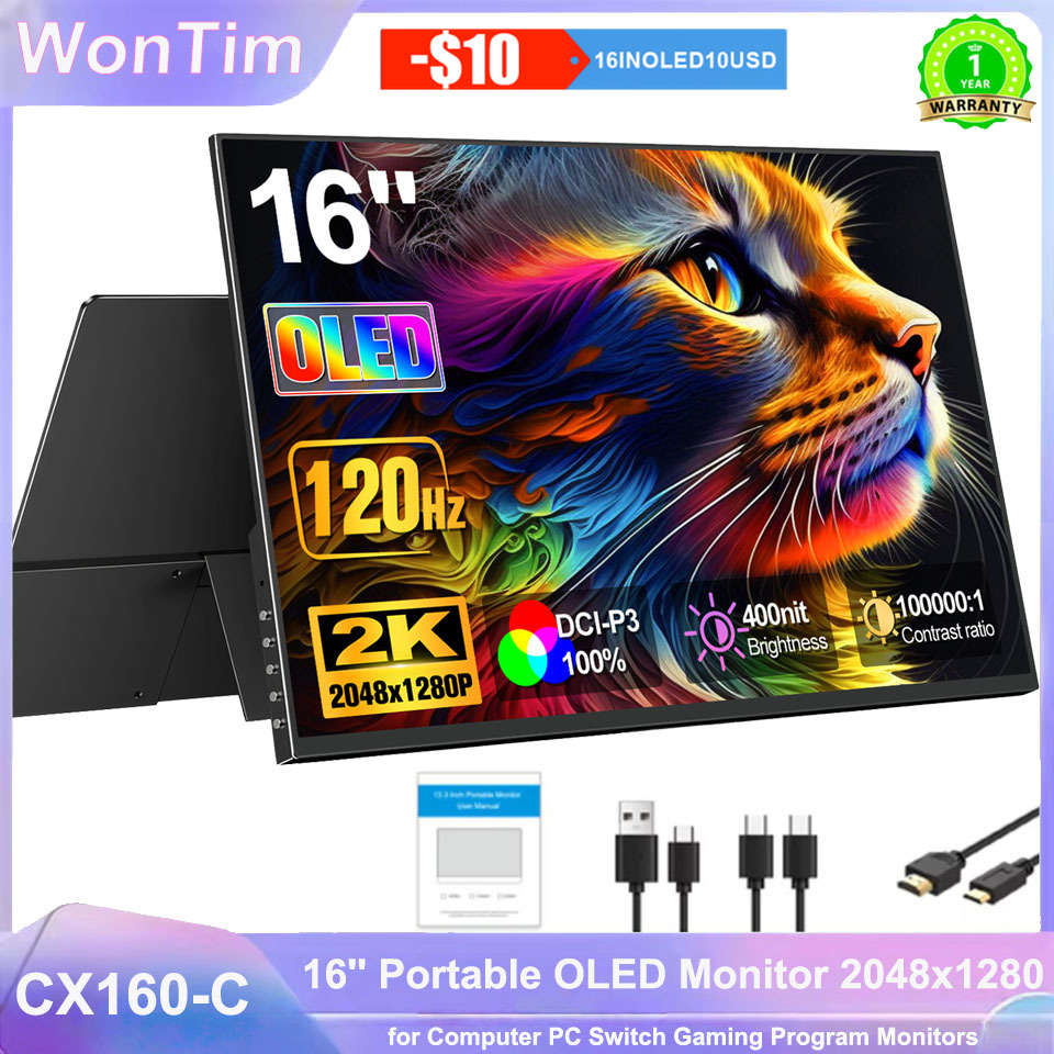 WonTim 16.0' 2K OLED 500Nits P – Gaming Console Connect With Phone recenzja i cena